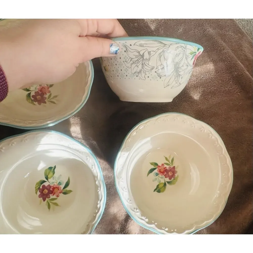 The Pioneer Woman 4 Piece Dip Bowl Set Ceramic Dish Plate